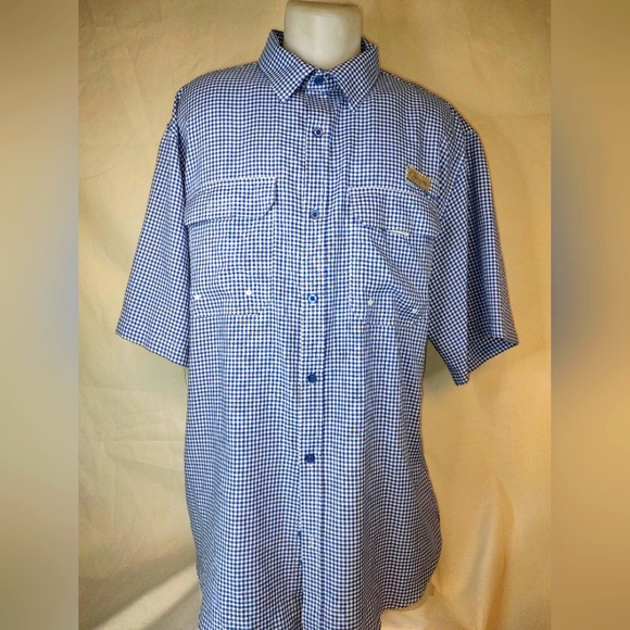 Chemise De Pêche Habit Homme – Motif à Carreaux Vert/blanc, Manches Courtes, Taille M, BNWOT
